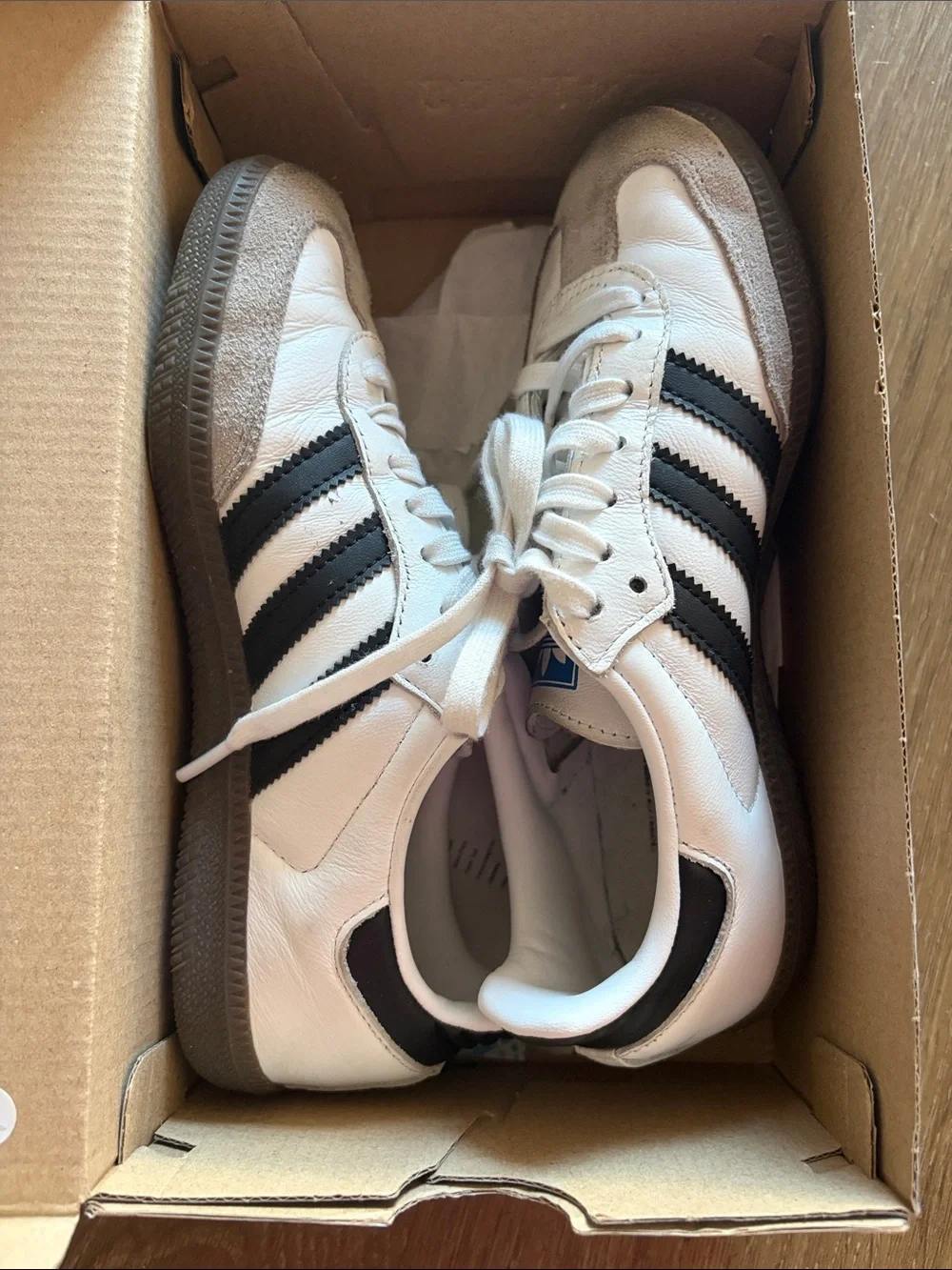 adidas samba White and Black Classic Low-Top Sneakers